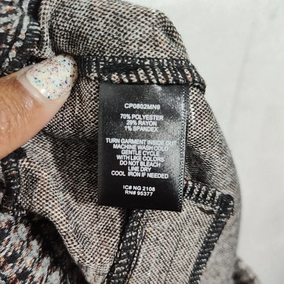 Sanctuary Pants Pull On Skinny Tapered Leg Women Size XS Black Brown Gray Plaid - Picture 9 of 10